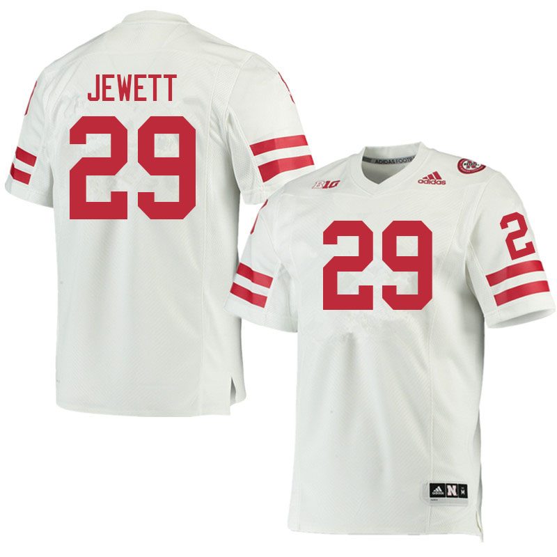 Men #29 Cooper Jewett Nebraska Cornhuskers College Football Jerseys Sale-White - Click Image to Close